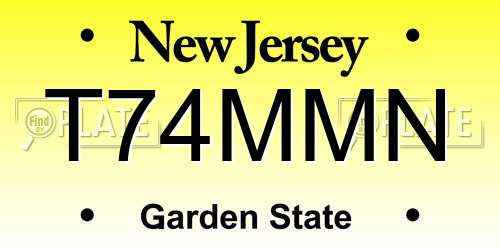 T74MMN New Jersey License Plate