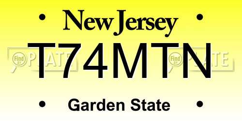 T74MTN New Jersey License Plate
