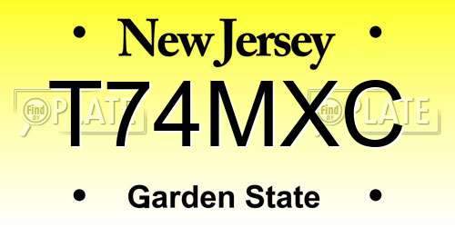 T74MXC New Jersey License Plate
