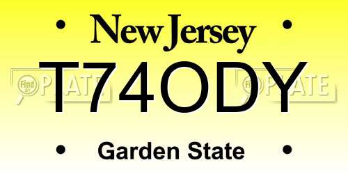 T74ODY New Jersey License Plate
