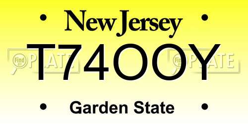 T74OOY New Jersey License Plate