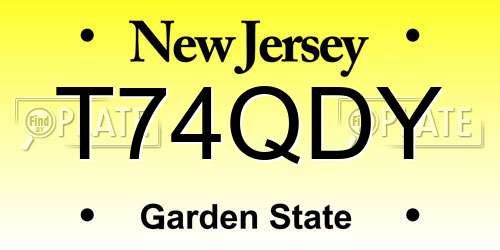 T74QDY New Jersey License Plate