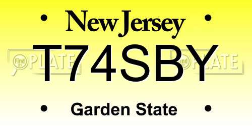 T74SBY New Jersey License Plate