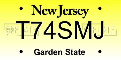 T74SMJ New Jersey License Plate