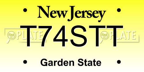 T74STT New Jersey License Plate