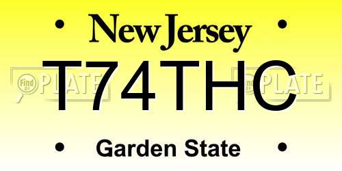 T74THC New Jersey License Plate