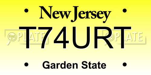 T74URT New Jersey License Plate