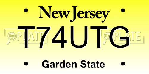 T74UTG New Jersey License Plate