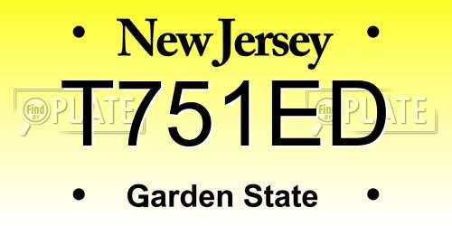 T751ED New Jersey License Plate