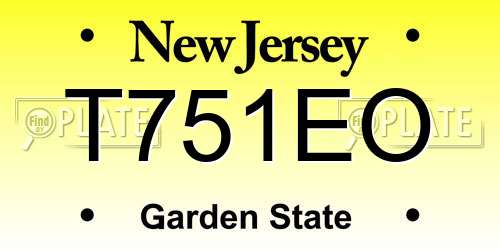 T751EO New Jersey License Plate