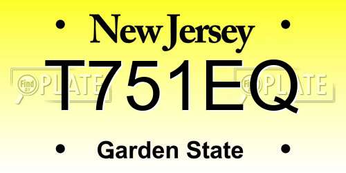 T751EQ New Jersey License Plate