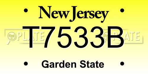 T7533B New Jersey License Plate