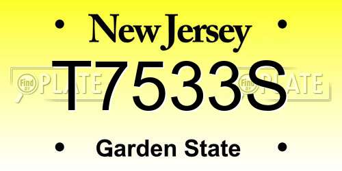 T7533S New Jersey License Plate