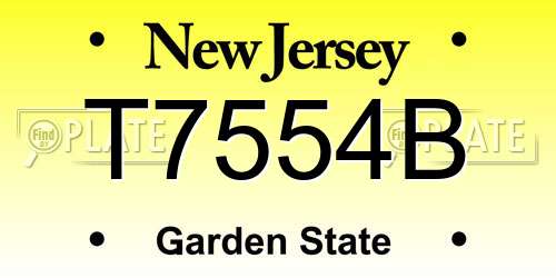 T7554B New Jersey License Plate
