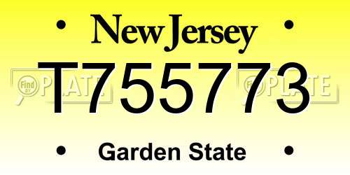 T755773 New Jersey License Plate