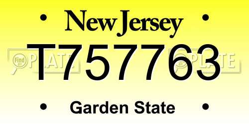 T757763 New Jersey License Plate