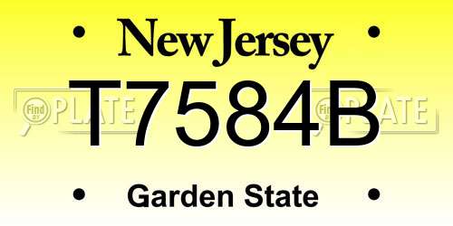 T7584B New Jersey License Plate