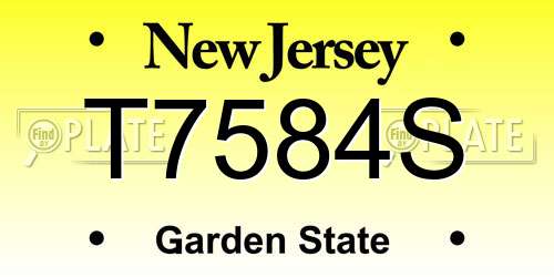T7584S New Jersey License Plate