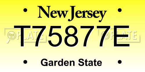 T75877E New Jersey License Plate