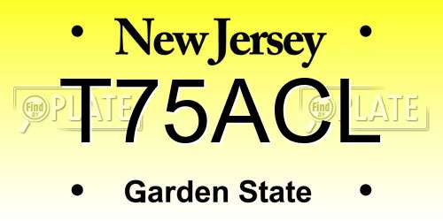 T75ACL New Jersey License Plate