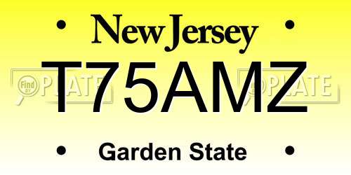 T75AMZ New Jersey License Plate