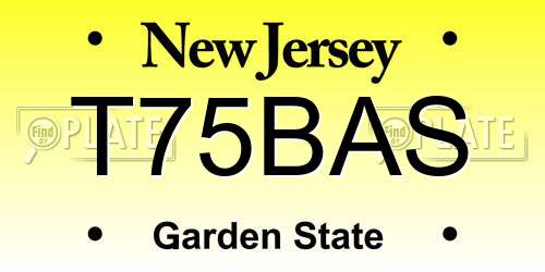 T75BAS New Jersey License Plate