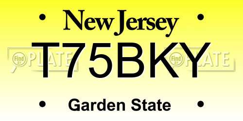 T75BKY New Jersey License Plate