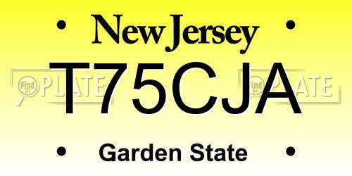 T75CJA New Jersey License Plate