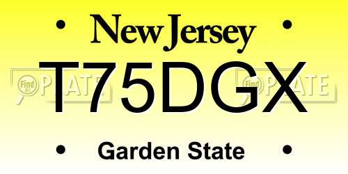 T75DGX New Jersey License Plate