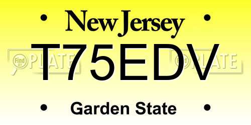 T75EDV New Jersey License Plate