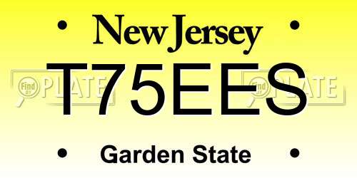 T75EES New Jersey License Plate