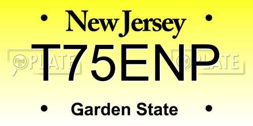 T75ENP New Jersey License Plate