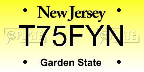 T75FYN New Jersey License Plate