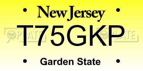 T75GKP New Jersey License Plate