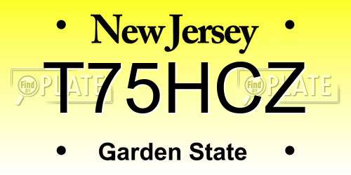 T75HCZ New Jersey License Plate