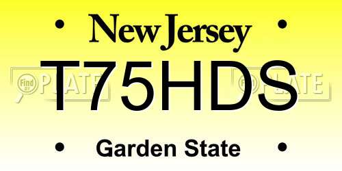 T75HDS New Jersey License Plate