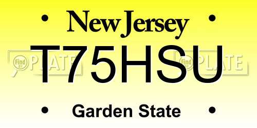 T75HSU New Jersey License Plate