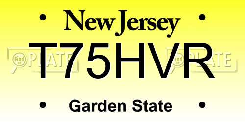 T75HVR New Jersey License Plate