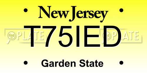 T75IED New Jersey License Plate