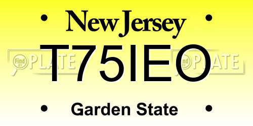 T75IEO New Jersey License Plate