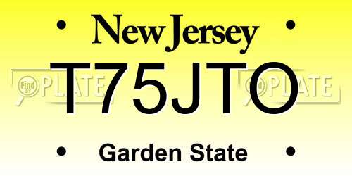T75JTO New Jersey License Plate