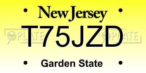 T75JZD New Jersey License Plate
