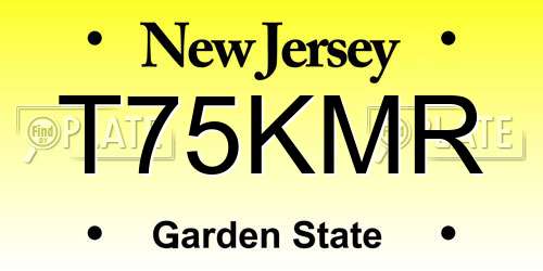T75KMR New Jersey License Plate