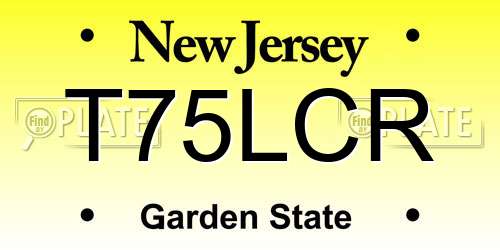 T75LCR New Jersey License Plate