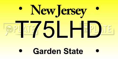 T75LHD New Jersey License Plate
