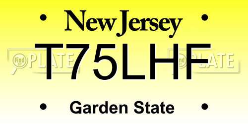 T75LHF New Jersey License Plate