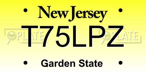 T75LPZ New Jersey License Plate