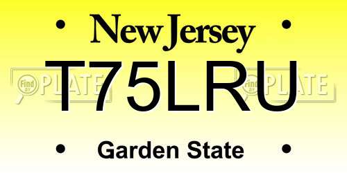 T75LRU New Jersey License Plate
