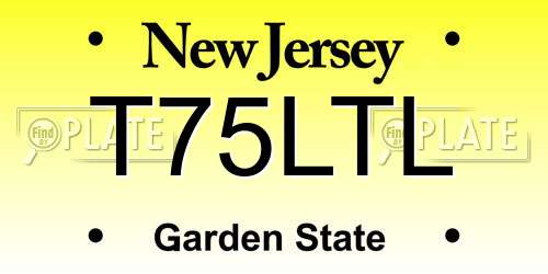 T75LTL New Jersey License Plate