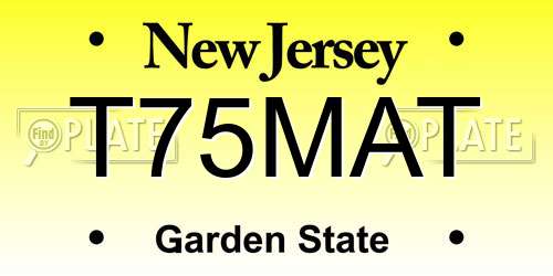 T75MAT New Jersey License Plate
